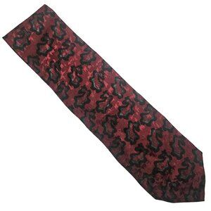 Bosa Le Collezioni Red & Black Silk Tie - 100% Silk Designed In Italy Handmade I